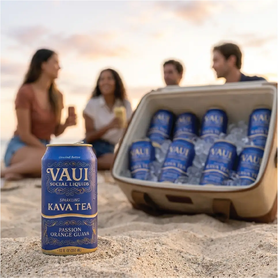 Passion Orange Guava Kava Tea - 20 Cans | Non-Alcoholic | Vaui