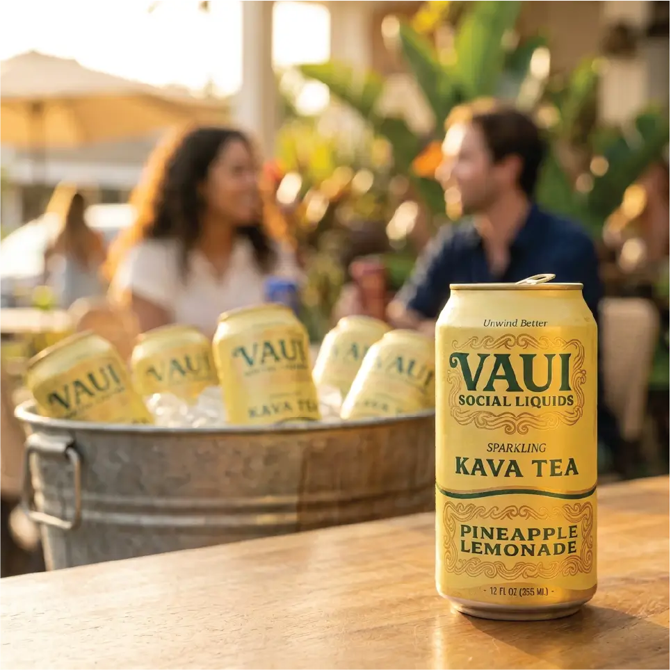 Pineapple Lemonade Sparkling Kava Tea - 20 Cans | Non-Alcoholic | Vaui